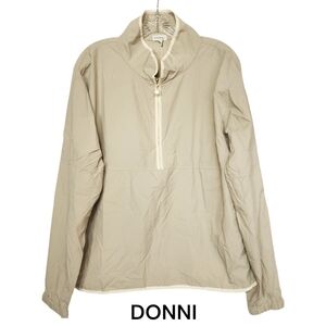 DONNI Sz L Pullover Half-zip Fold Over Collar Windbreaker Jacket.